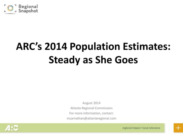 ARC's 2014 Population Estimates