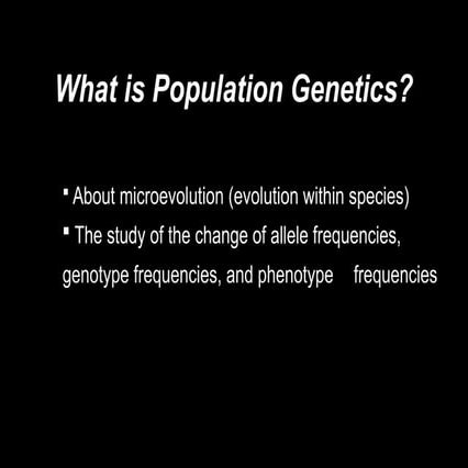 Population genetics in detail with pictorial representation
