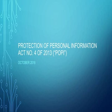 Protection of Personal Information