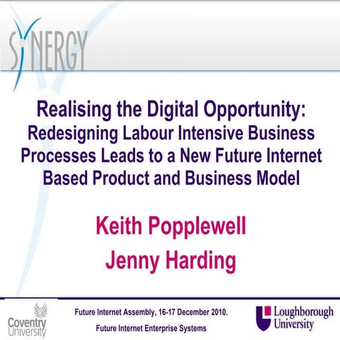 Keith Popplewell, Jenny Harding: Realising the Digital Opportunity: Redesigni...