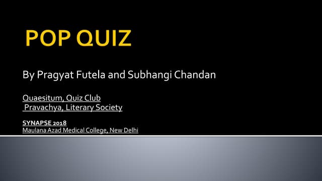 Pop Culture Quiz