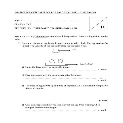 Pop quiz 2 (physics)