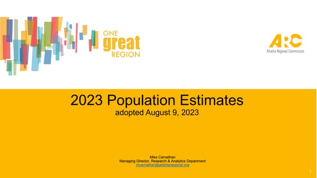 2023 Population Estimates: ARC Region