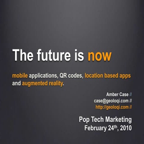 The Future is Now - PopTech Marketing Event March 8th