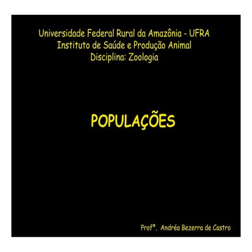 Popula+ç+òes e din+émica de popula+ç+òes para floresta | PDF