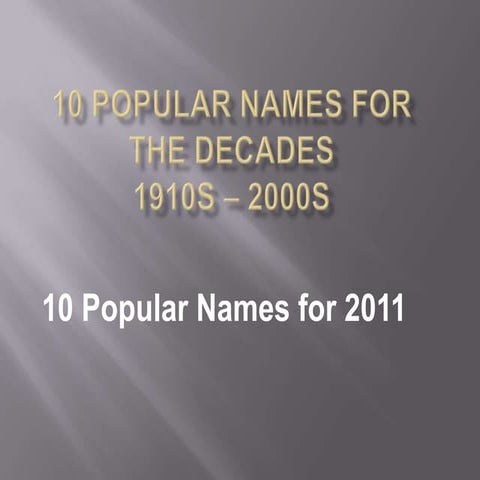 Popular baby names | PPTX