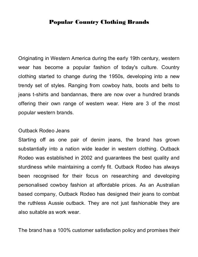 western clothing brands