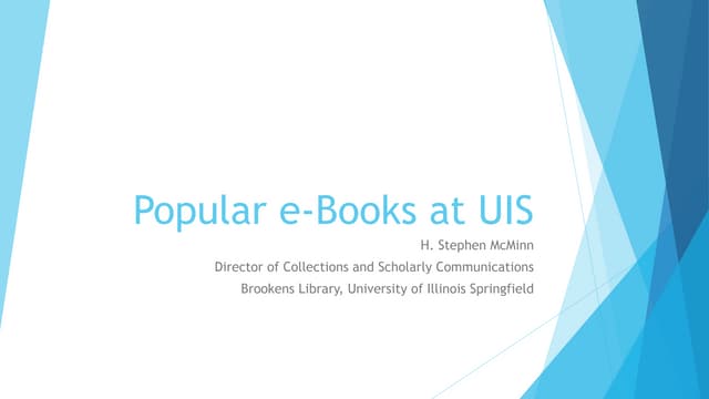 Popular eBooks at UIS