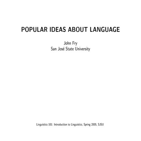 Popular ideas language