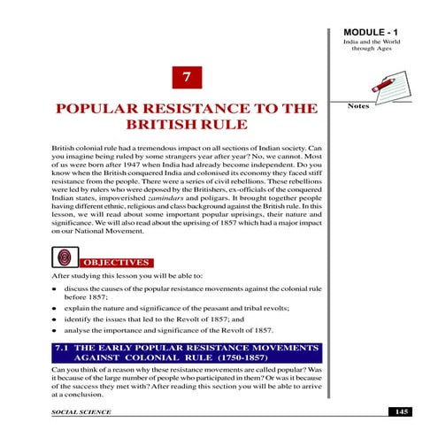 Popular resistance to the british rule