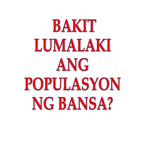 Populasyon questions