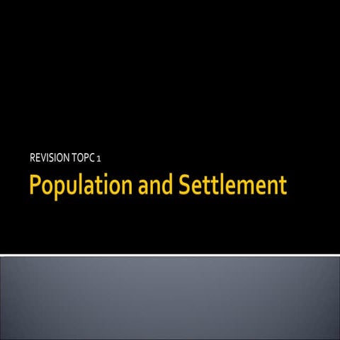 Population And Settlement