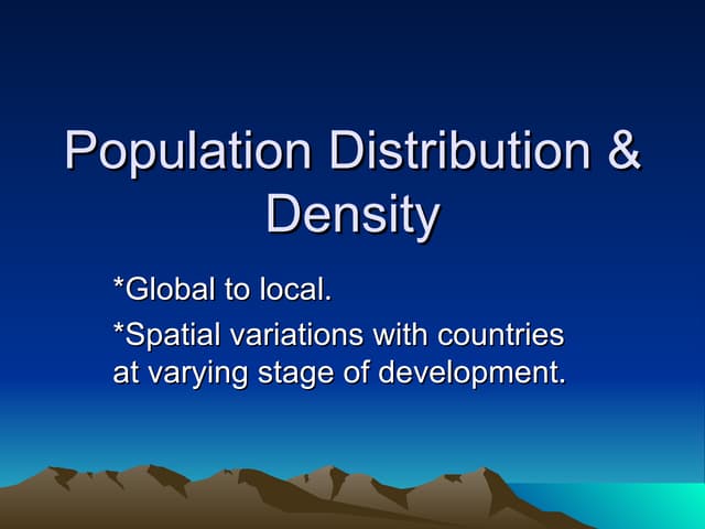 Population Distribution | PPTX