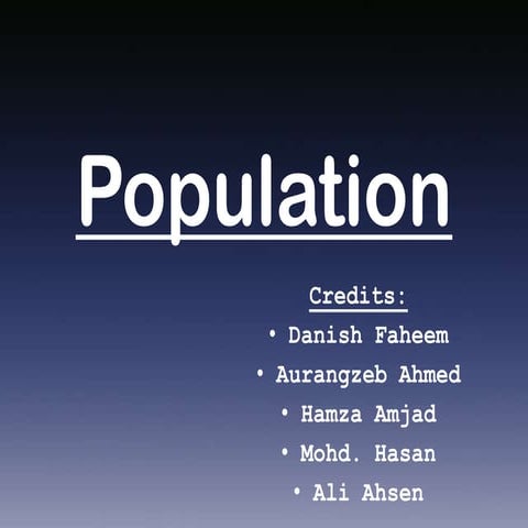Population: Employment and Unemployment in Pakistan