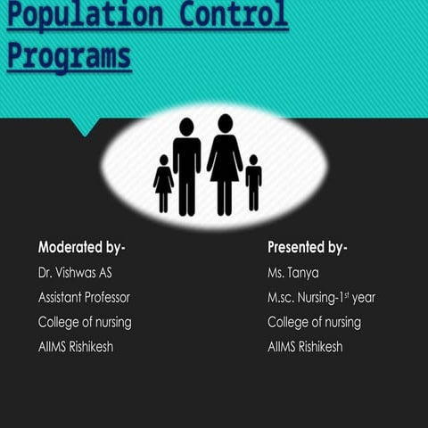 population control programme- community health nursing | PPTX