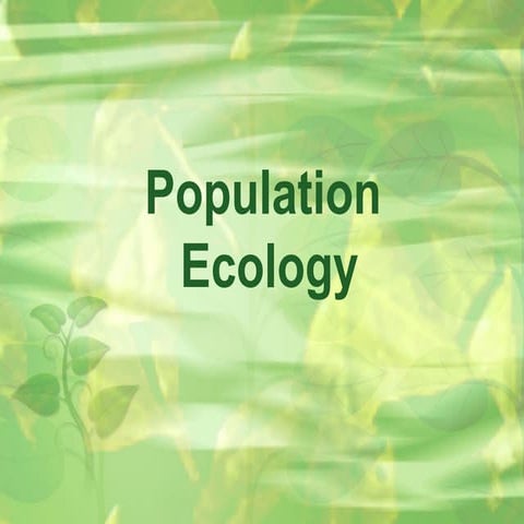 ecological analysis -Population Ecology.ppt