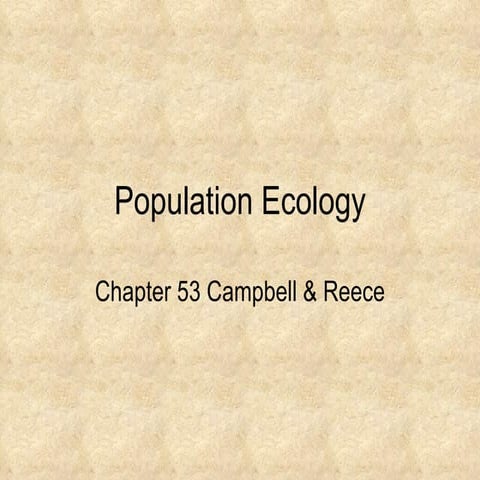 Population ecology ch 53 | PPT