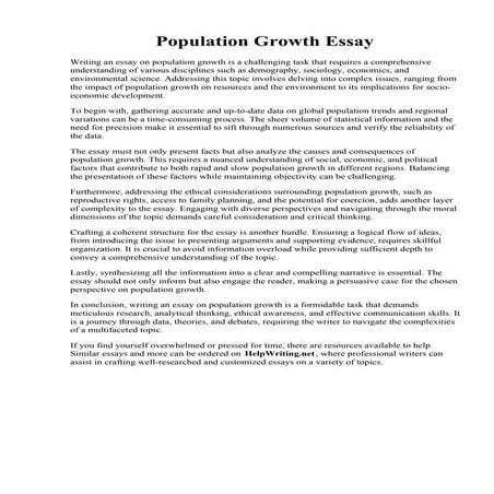 Population Growth Essay