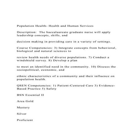 Population Health- Health and Human Services  Description.docx