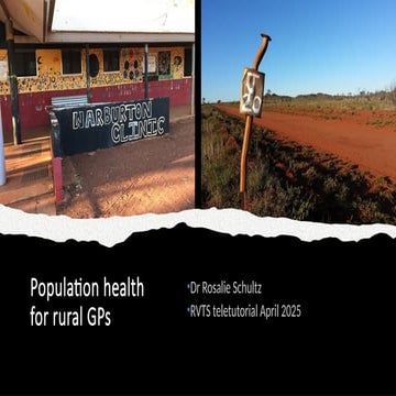 Population health for rural GPs: webinar for Australian trainee doctors ...