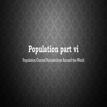 Population Policies