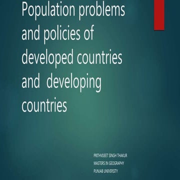 Population Policies in Developed Countries | PPTX