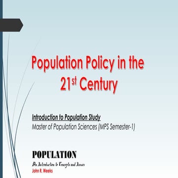 Population policy of the 21st century
