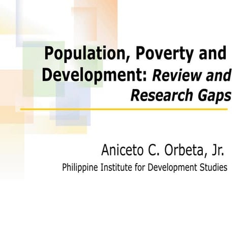 Population poverty and development