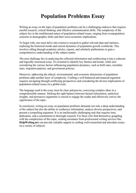 Essay On Human Population.pdf