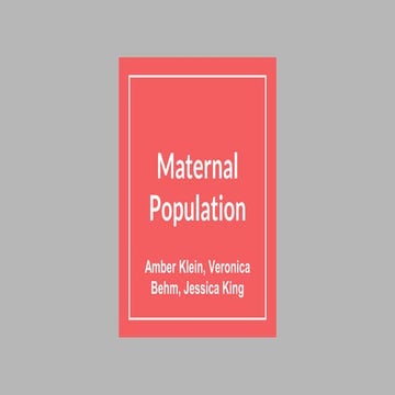 Maternal Population project 