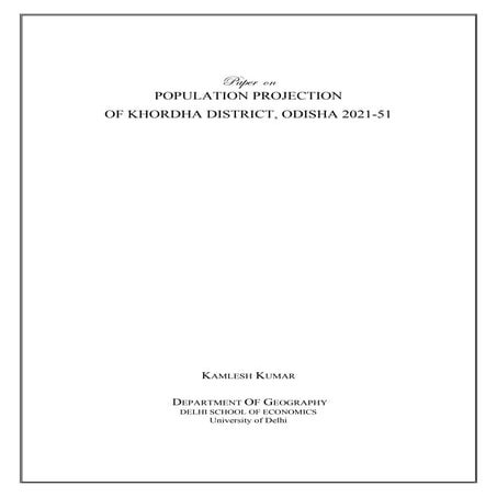Population Projection of Khordha District, ODISHA 2021-51