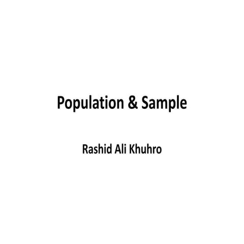Population &Sample