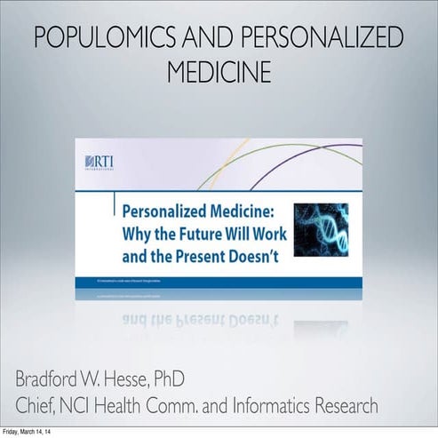Populomics, personalized medicine