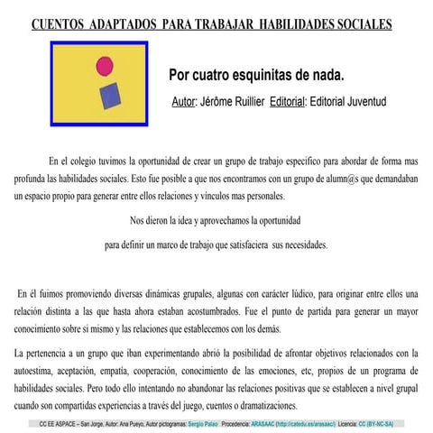 Por cuatro esquinitas de nada. Cuento adaptado