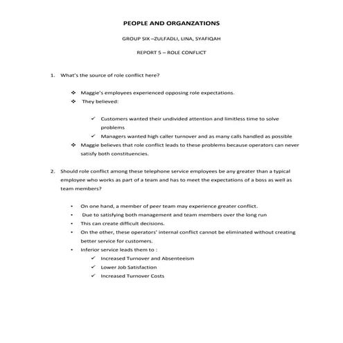 Po report 5 - Role Conflict