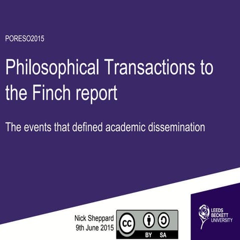 Philosophical Transactions to the Finch report: the events that have defined ...