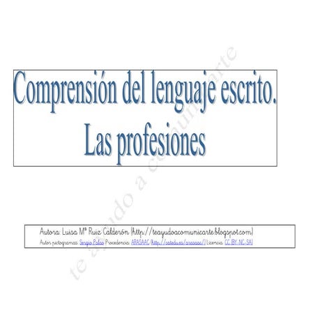 Profesiones   fichas de comprensión del lenguaje escrito 