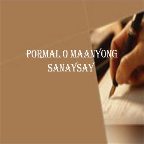 Pormal na sanaysay final