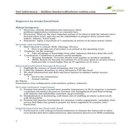 Poročilo o obisku kongresa 2010 luksemburg 22062010