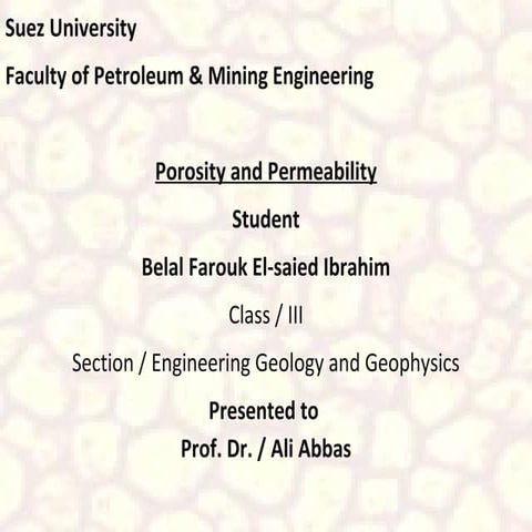 Porosity and permeability