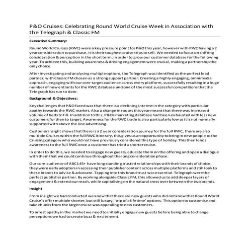 P&O – Round World Cruises 