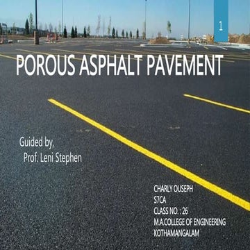 Porous asphalt pavement