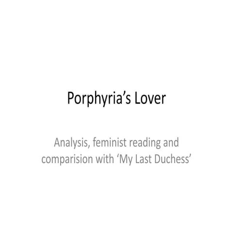 Porphyria’s lover