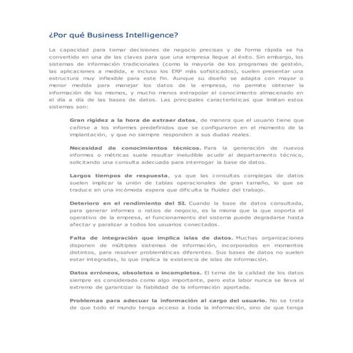 Por qué business intelligence