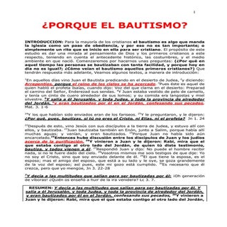 Porque el bautismo