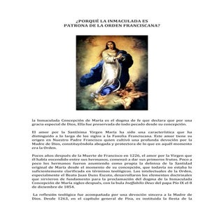 la inmaculada patrona orden francis...