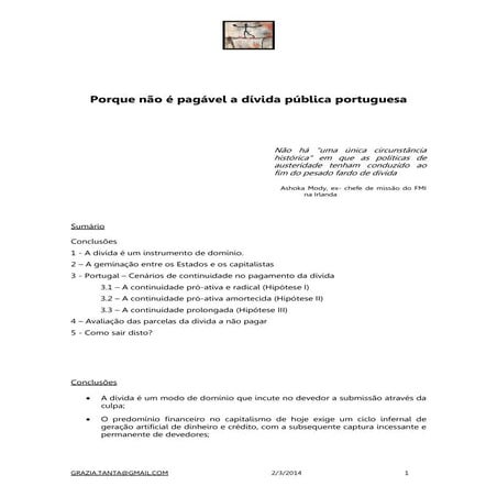 Porque não é pagável a dívida pública portuguesa