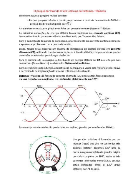 Porque raiz 3 nos circuitos trifasicos