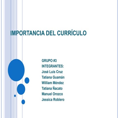 Por qué es importante el currículo