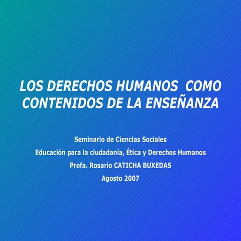 Porqué estudiar ddhh